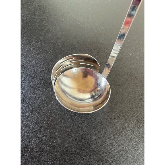 VTG Ladle Strainer Bakelite Brown Butterscotch Swirl Handle Stainless Steel MCM - Picture 6 of 16